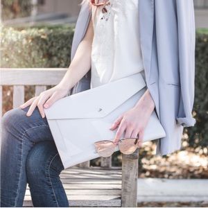 New Glass Ladder & Co The Megan‎ Portfolio Clutch in Gray